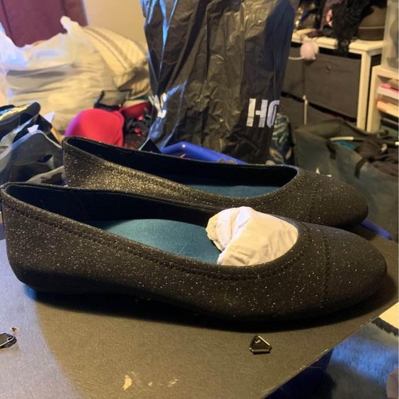 BetaBrand Black Sparkle Better Ballet Flats - Picture 2 of 3